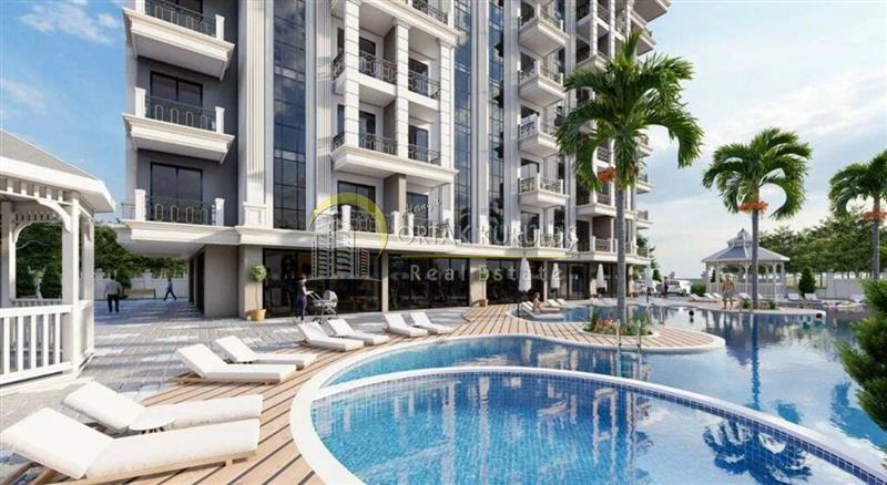 A brand new 1+1 apartment for sale in Alanya Avsallar - Delivery in 12/2025.