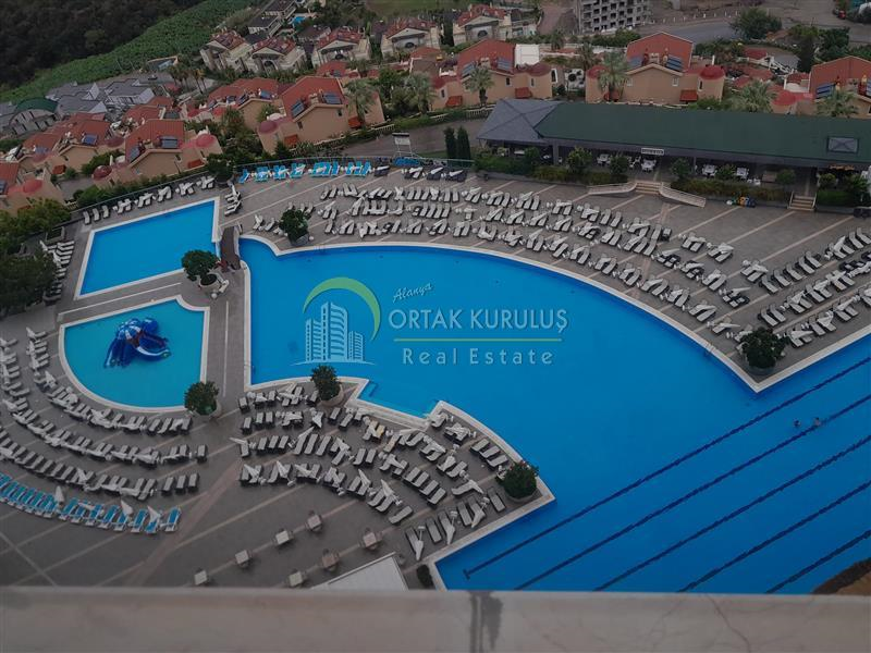 2+1 Furnished Apartment for Sale with Sea View in Alanya Kargicak Gold City.