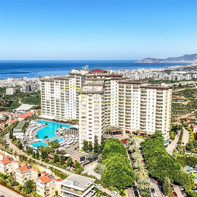 Alanya Kargıcak Gold City Till salu 1+1 havsutsikt lägenhet