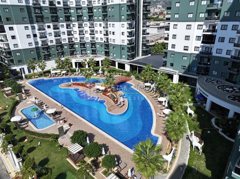 Alanya Mahmutlar, for rent fully furnished 1+1 apartment | Luxury compound, pools, spa, and more!