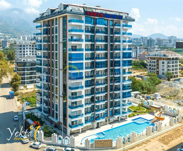 Neues 1+1 Apartment in Mahmutlar – 300m vom Meer entfernt, in einer luxuriösen Anlage