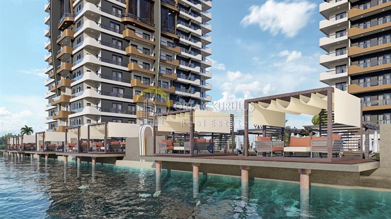Furnished 1+1 Apartment with Sea and Mountain View in Alanya Mahmutlar.